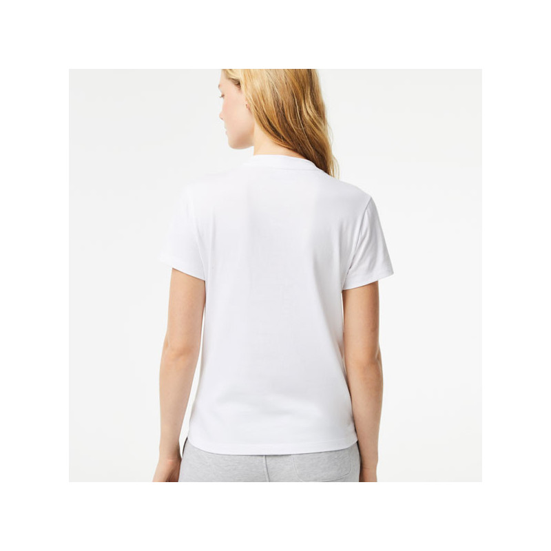 Tee-shirt tennis femme Lacoste jersey Bio blanc