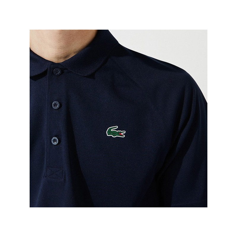 Polo Lacoste Ribbed bleu marine
