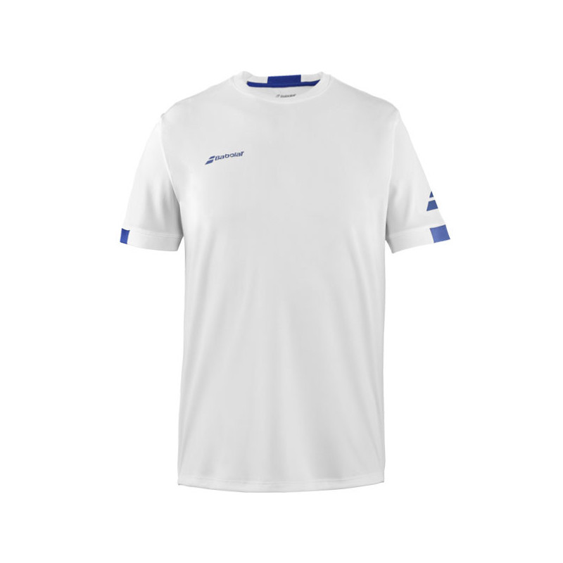 Tee-shirt junior Babolat Play Crew blanc ou bleu clair