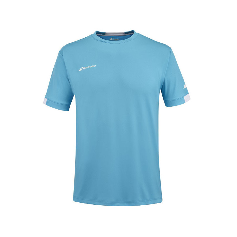 Tee-shirt junior Babolat Play Crew blanc ou bleu clair