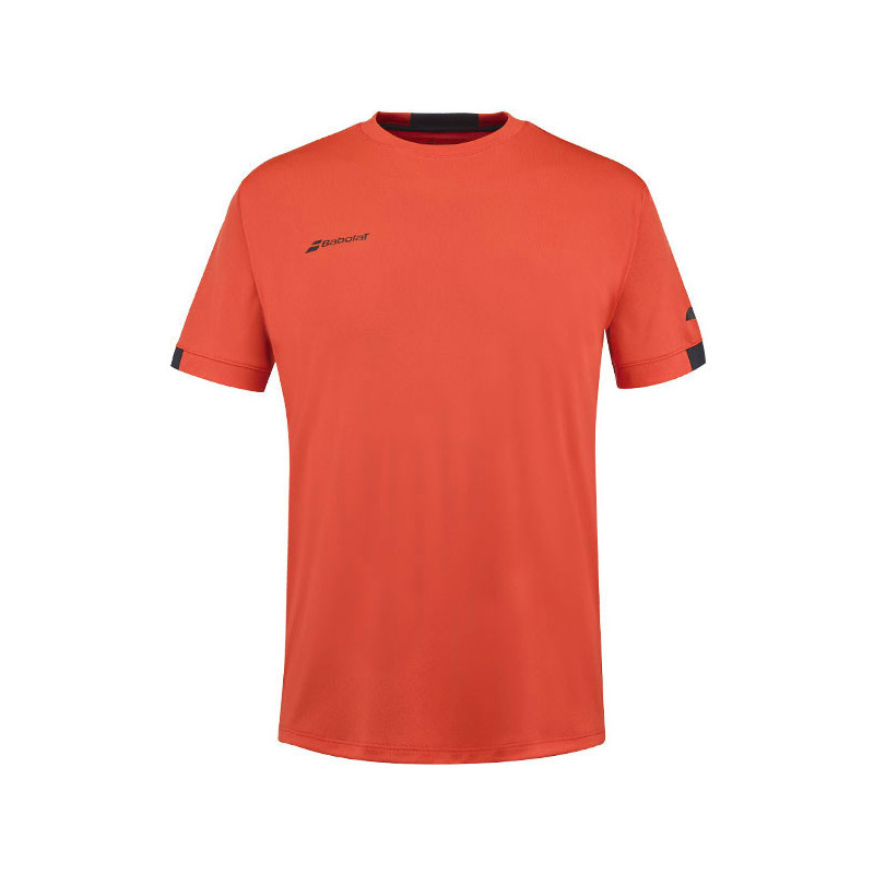 Tee-shirt enfant Babolat Play Crew bleu ou rouge fluo
