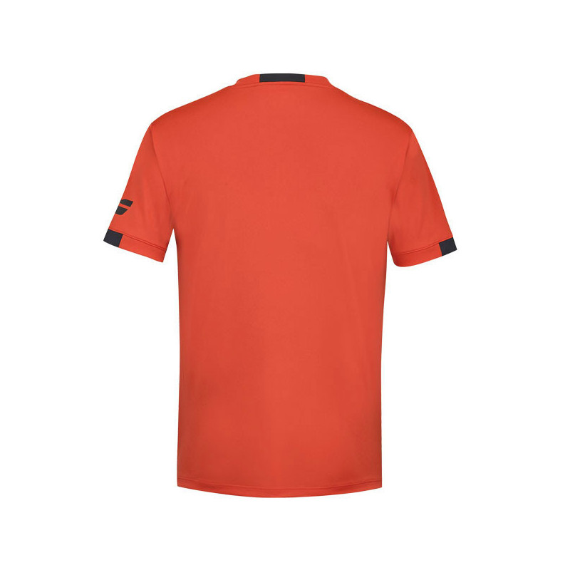 Tee-shirt enfant Babolat Play Crew bleu ou rouge fluo