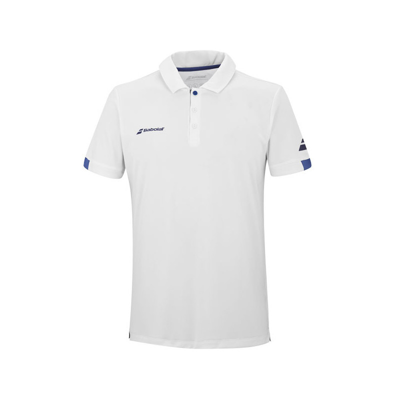 Polo de tennis enfant Babolat Play blanc ou bleu