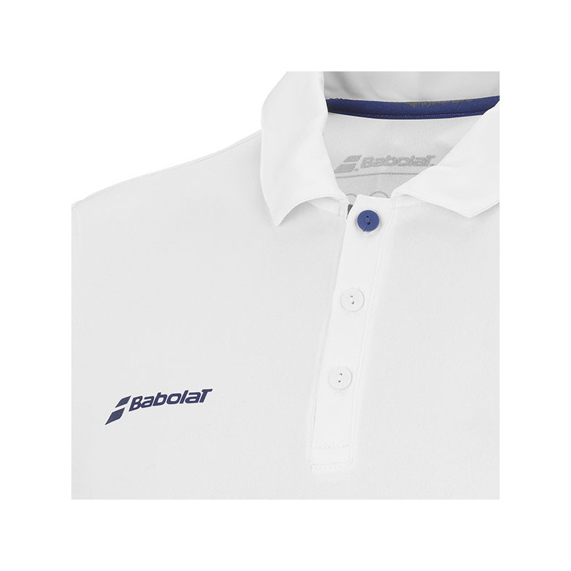 Polo de tennis enfant Babolat Play blanc ou bleu