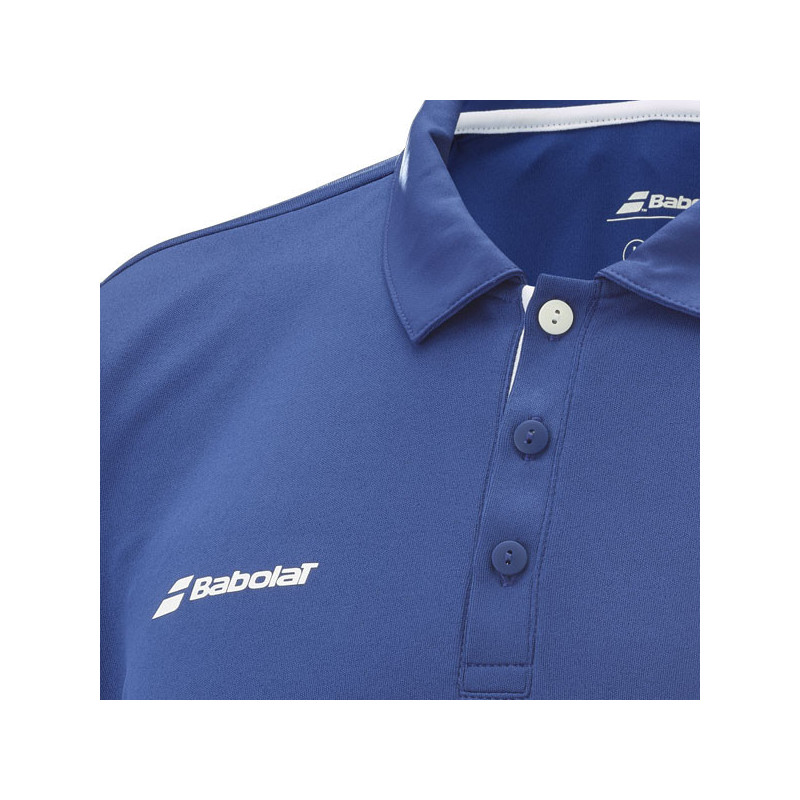 Polo de tennis enfant Babolat Play blanc ou bleu