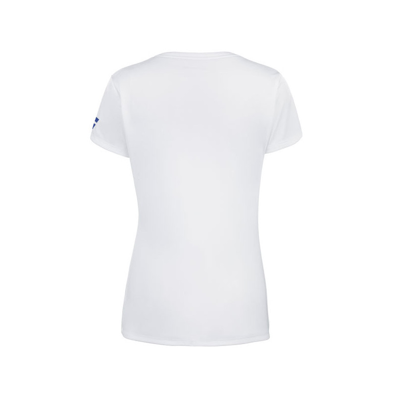 Tee-shirt femme Babolat Play Crew blanc ou bleu