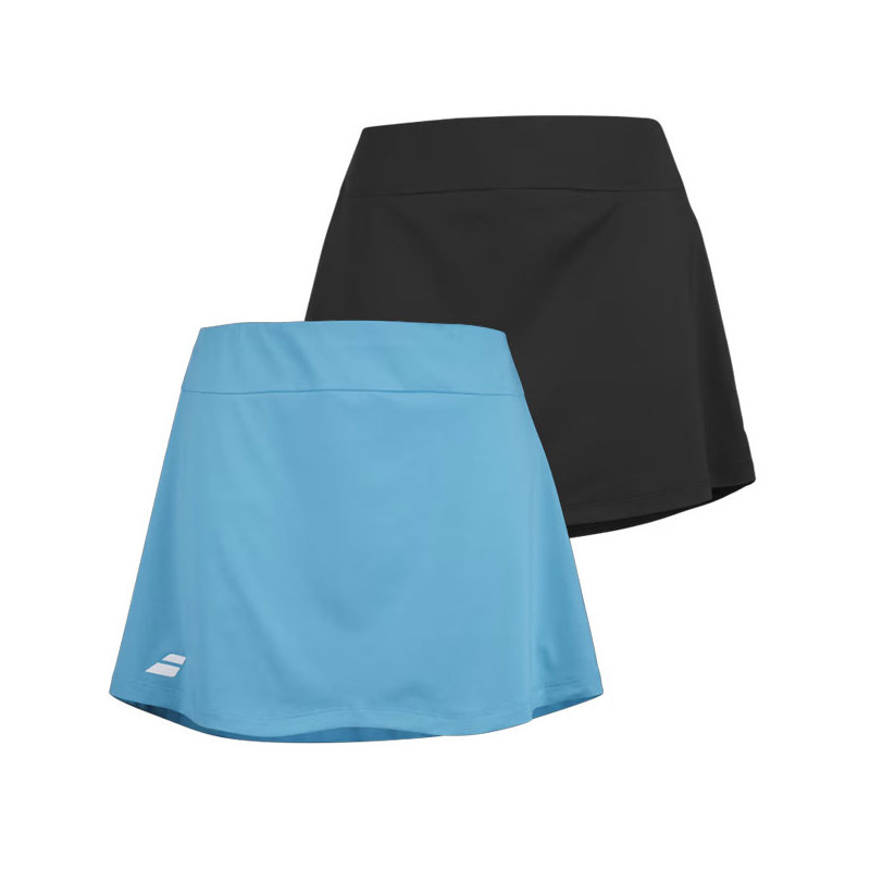 Jupe tennis femme Babolat Play Skirt noir ou bleu clair