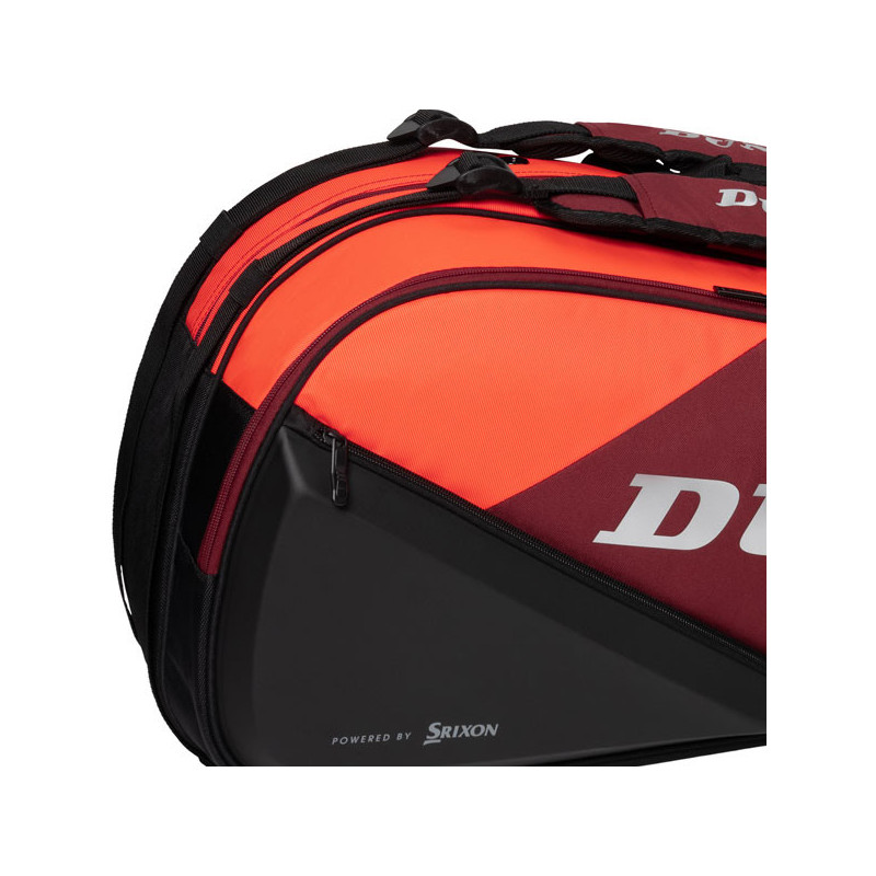 Sac De Tennis Dunlop CX-Performance 2021 Pour 8 Raquettes - Avec Compartiment Thermique, Noir/rouge