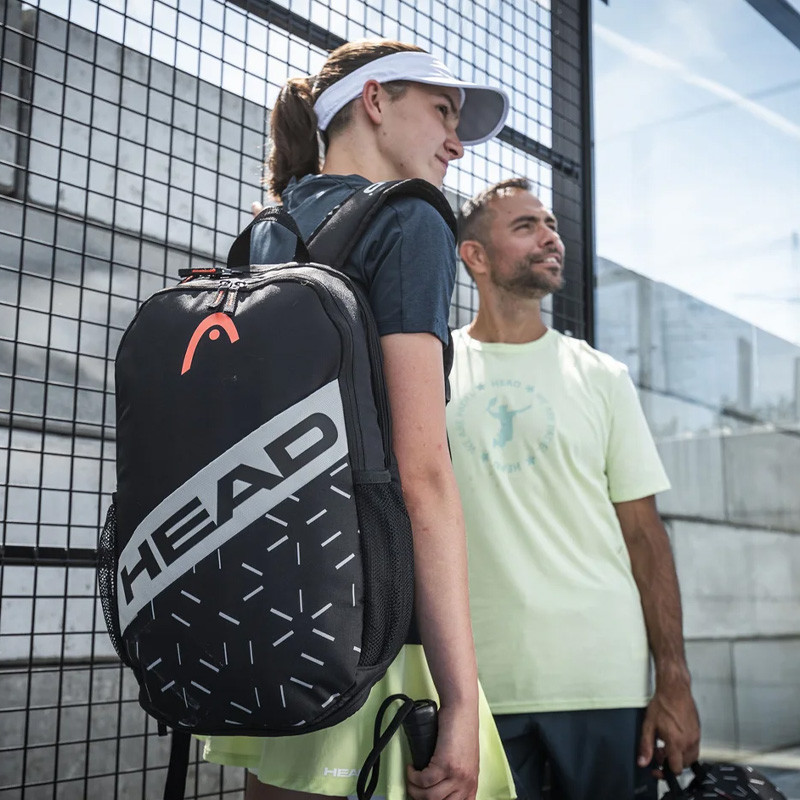 Sac à dos tennis Head Team Backpack noir-bleu 2024 pour 2 raquettes