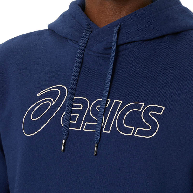 Sweat molleton Capuche Asics logo bleu marine