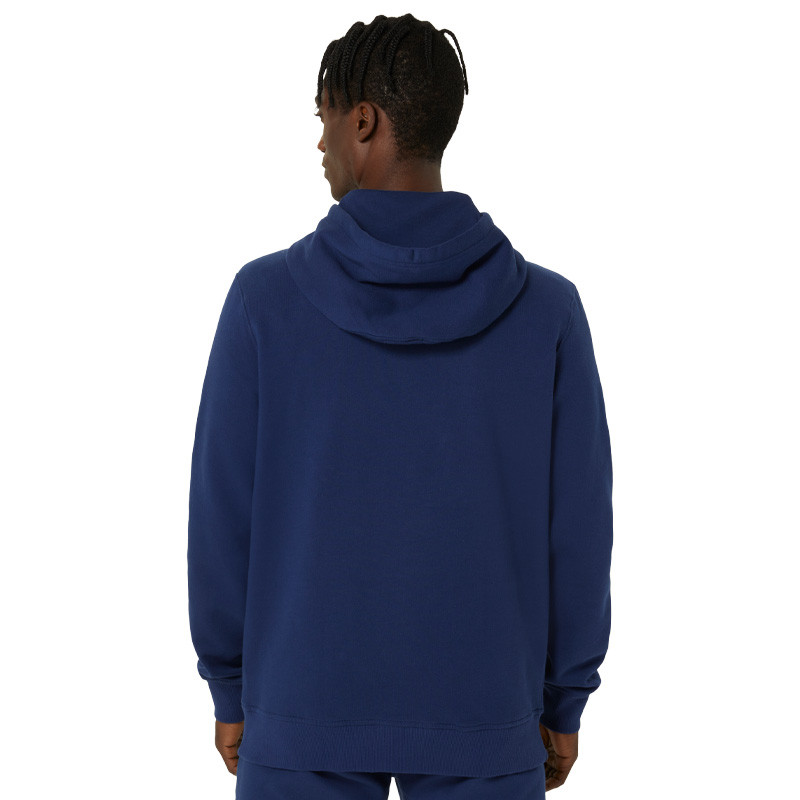 Sweat de sport à capuche en molleton homme Asics logo bleu marine