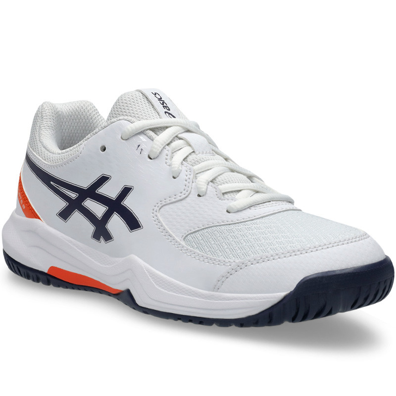 Asics Gel Dedicate 8 GS blanc-orange - Chaussure tennis enfant 24-25