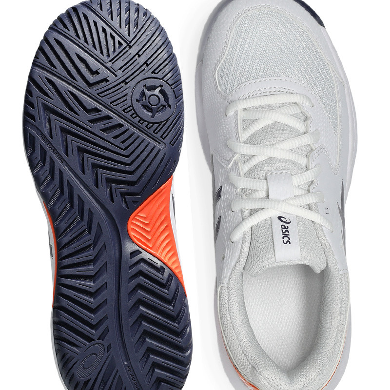 Asics Gel Dedicate 8 GS blanc-orange - Chaussure tennis enfant 24-25