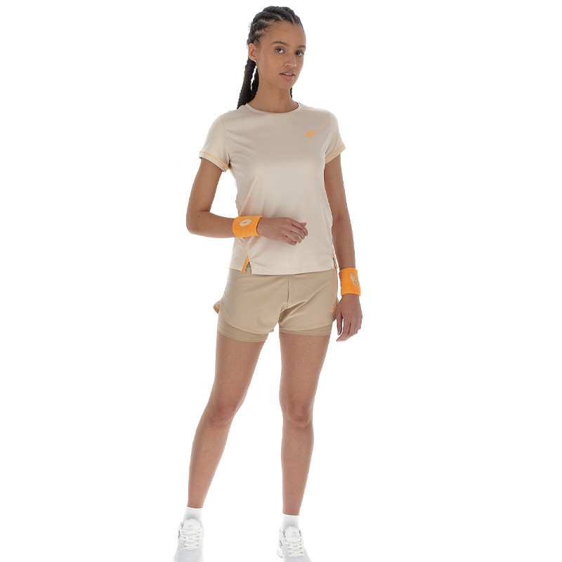 Tee-shirt de tennis femme Lotto D3 Tech marron