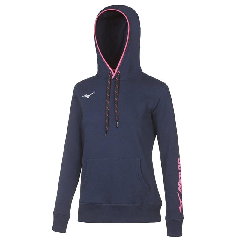 Sweat femme Hoodie Mizuno Team bleu marine