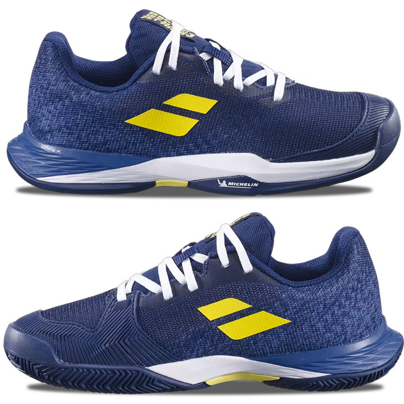 Babolat Jet Mach 3 Junior All Court, coloris bleu marine et jaune