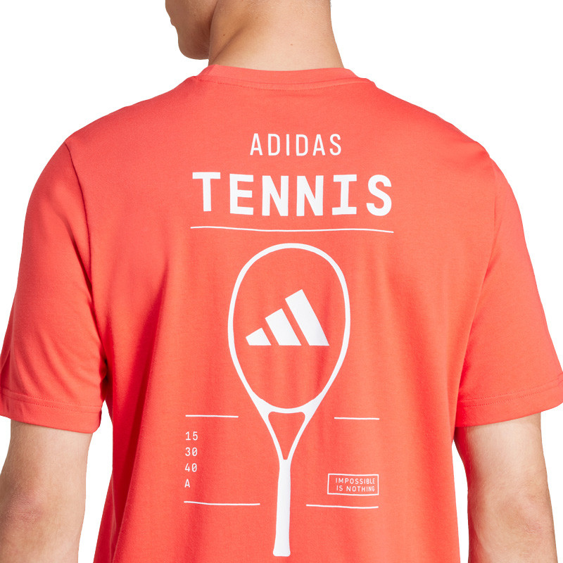 Tee shirt tennis Adidas Aeroready rouge fluo 15 30 40