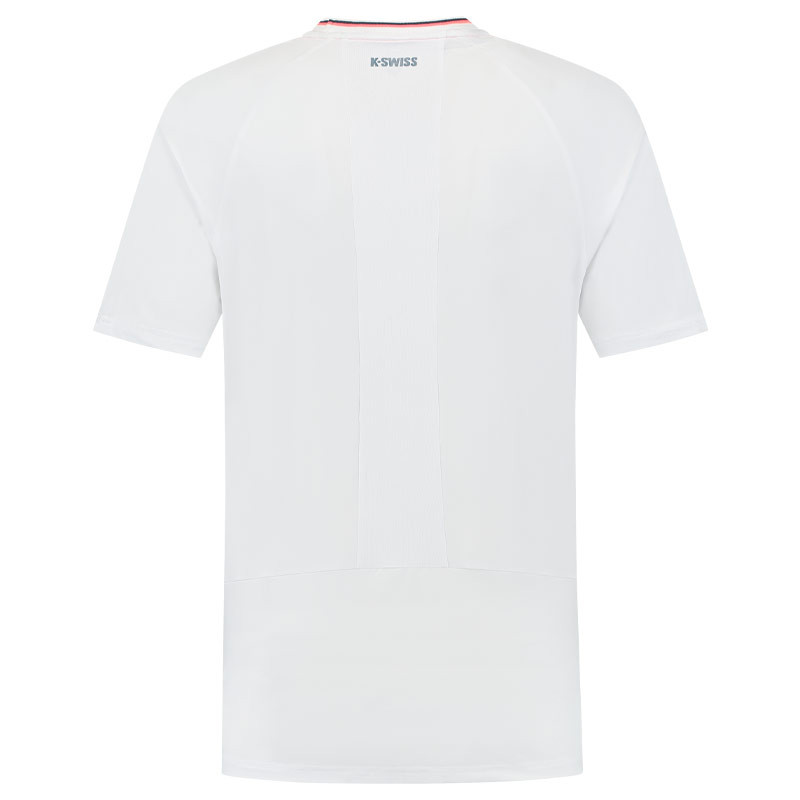 Tee-shirt de tennis KSwiss HyperCourt Mesh blanc léger et respirant