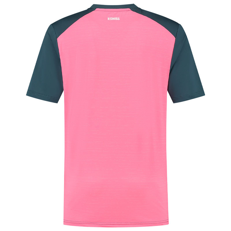 Tee-shirt de tennis K-Swiss Hypercourt Mix vert aqua et rose
