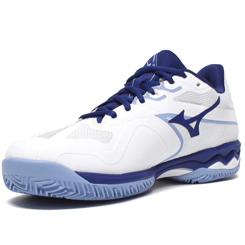 Mizuno Wave Exceed Light 2 Clay femme blanche et bleue