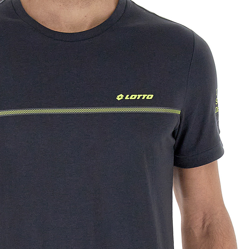Tee-shirt homme Lotto Logo Due 2 bleu marine et jaune