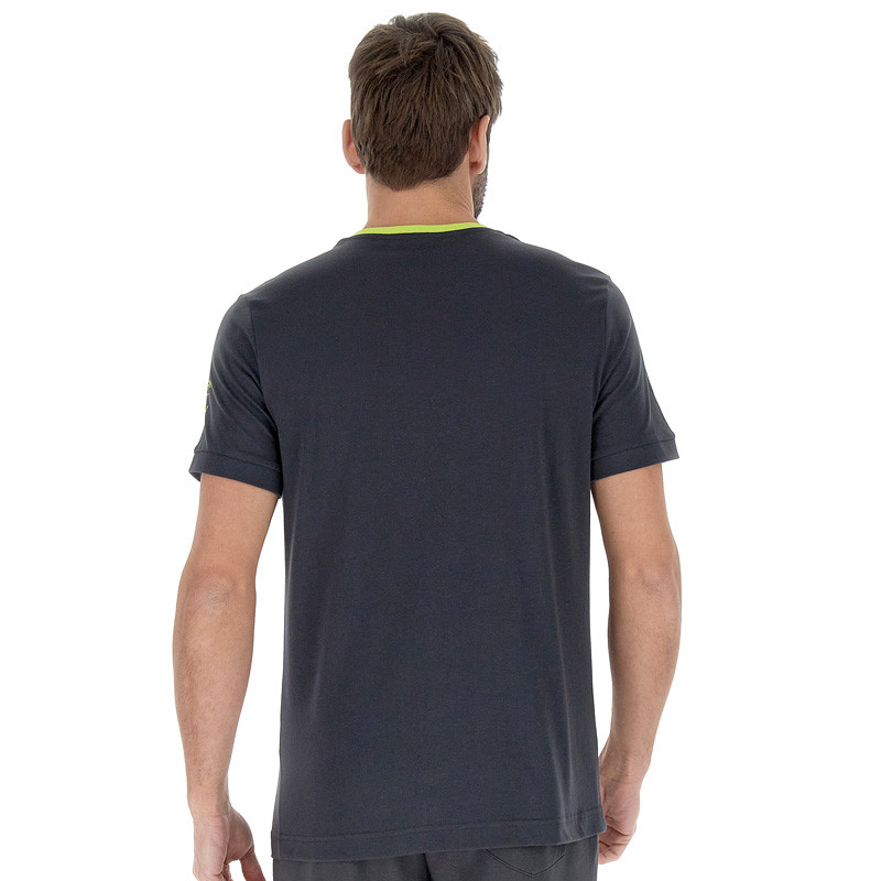 Tee-shirt homme Lotto Logo Due 2 bleu marine et jaune