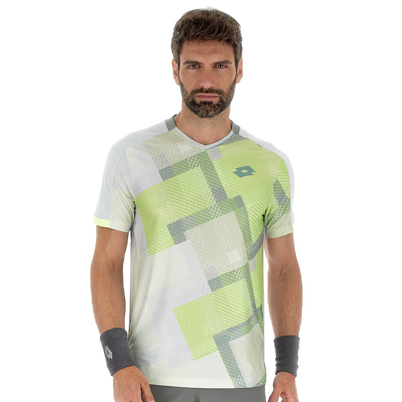 Tee-shirt de tennis Lotto Tech 4 pour homme coloris gris et jaune