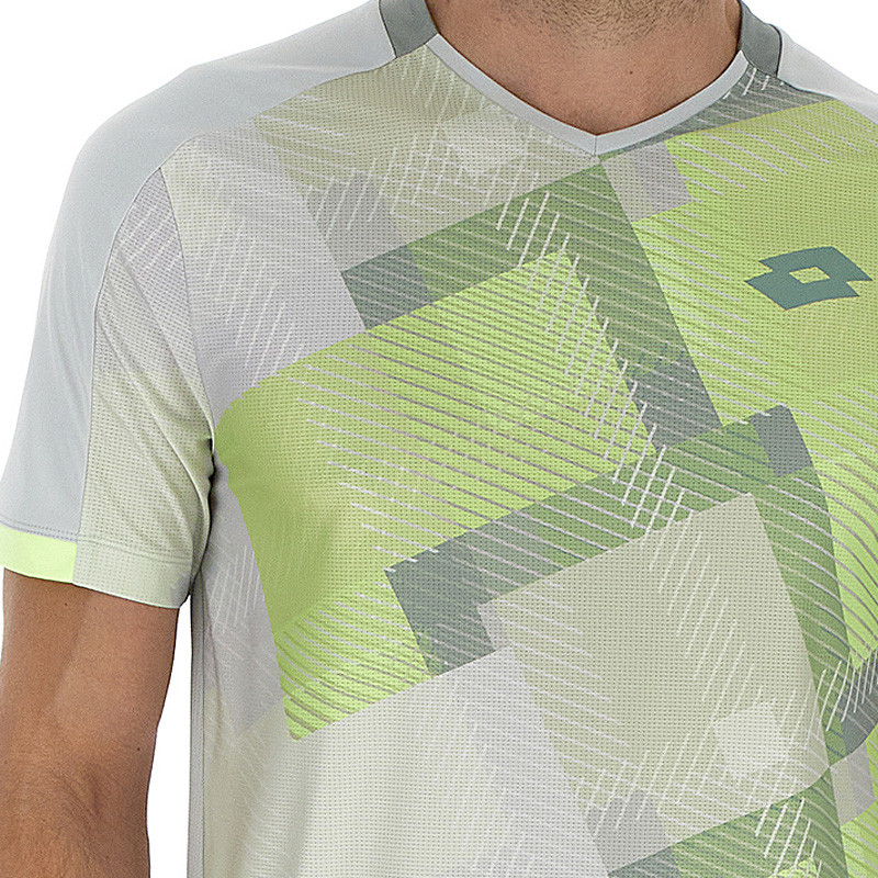 Tee-shirt de tennis Lotto Tech 4 pour homme coloris gris et jaune