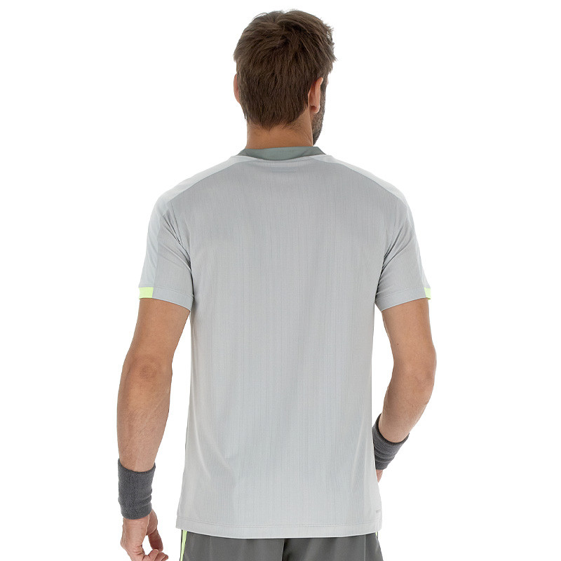 Tee-shirt de tennis Lotto Tech 4 pour homme coloris gris et jaune