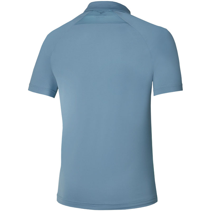 Polo de tennis pour homme Mizuno Shadow Graphic Pixel bleu et vert