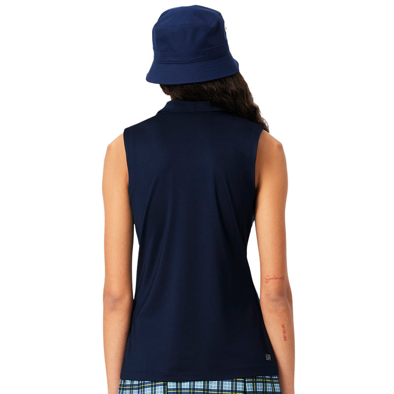 Polo Lacoste Sans Manche Tennis Femme bleu marine
