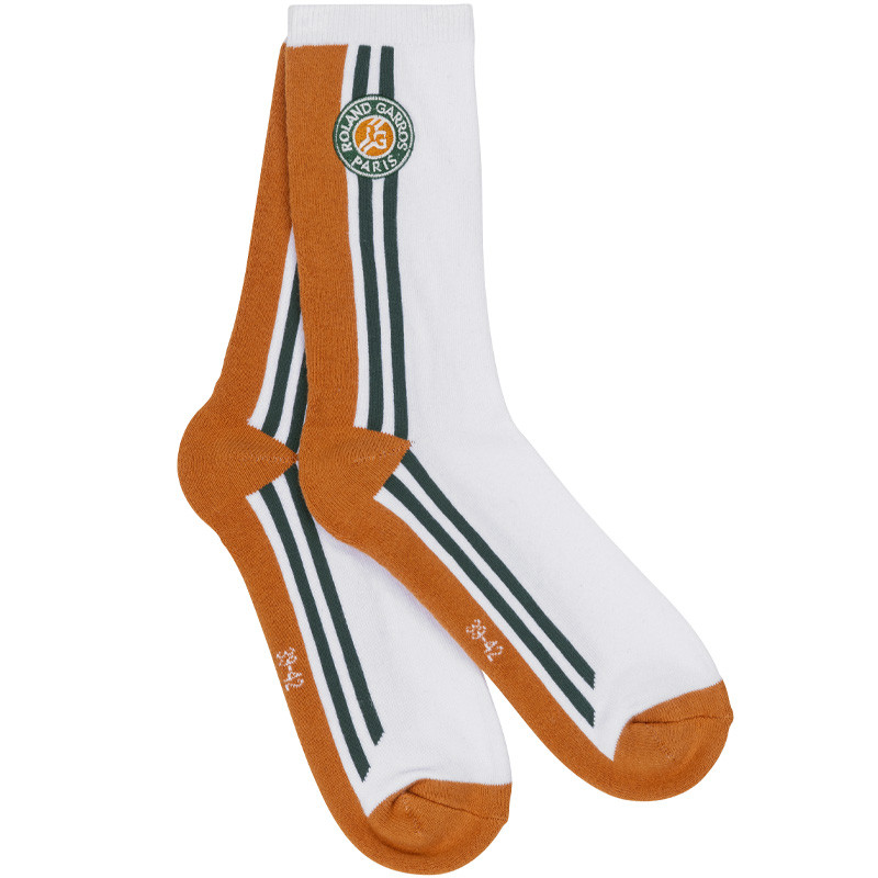 Chaussettes Roland Garros Performance blanc-ocre-vert