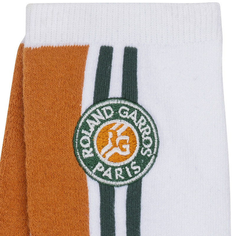 Chaussettes Roland Garros Performance blanc-ocre-vert