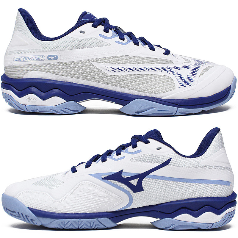 Mizuno Wave Exceed Light 2 All Court femme blanche et bleue