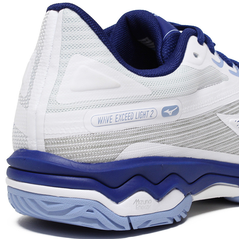 Mizuno Wave Exceed Light 2 All Court femme blanche et bleue