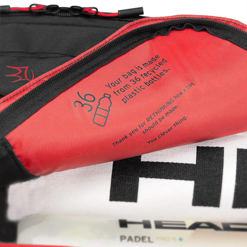 Sac de padel Head Coello Pro X Duffle bag 2025 noir et rouge