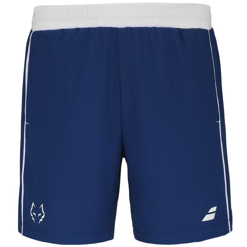Short de padel Babolat Juan Lebron bleu marine et blanc