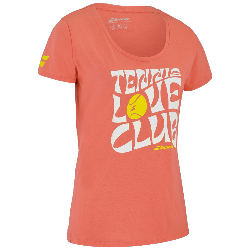 Tee-shirt femme Babolat big Flag Tee rose