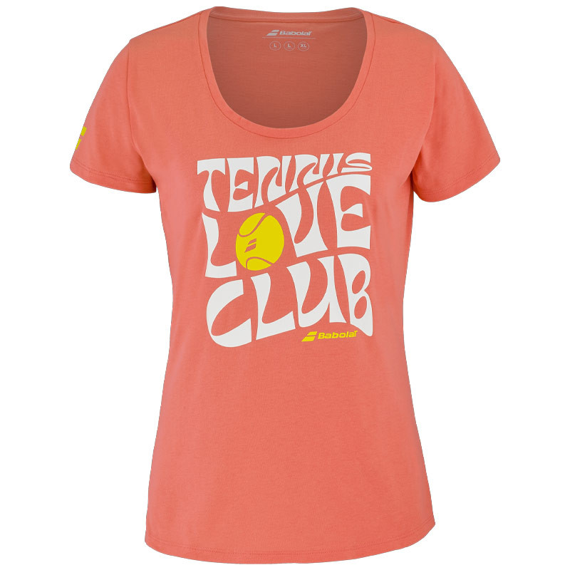 Tee-shirt femme Babolat big Flag Tee rose