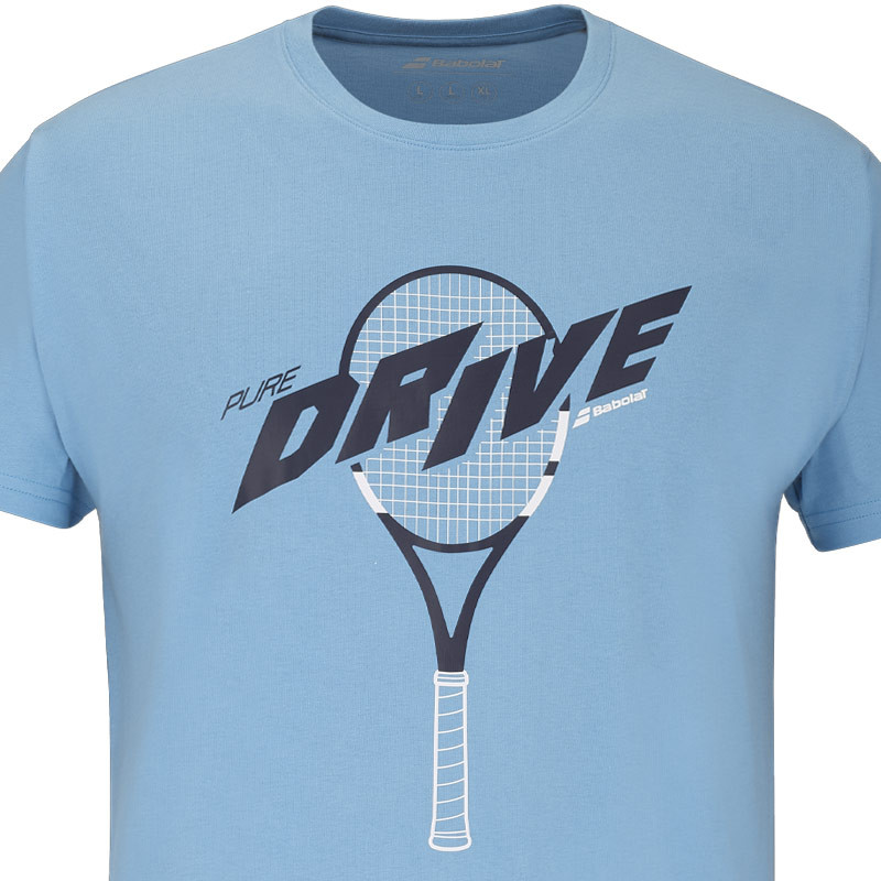 Tee-shirt homme/unisexe Babolat Cotton Tee bleu Pure Drive