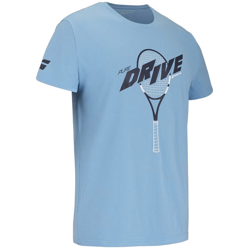 Tee-shirt homme/unisexe Babolat Cotton Tee bleu Pure Drive