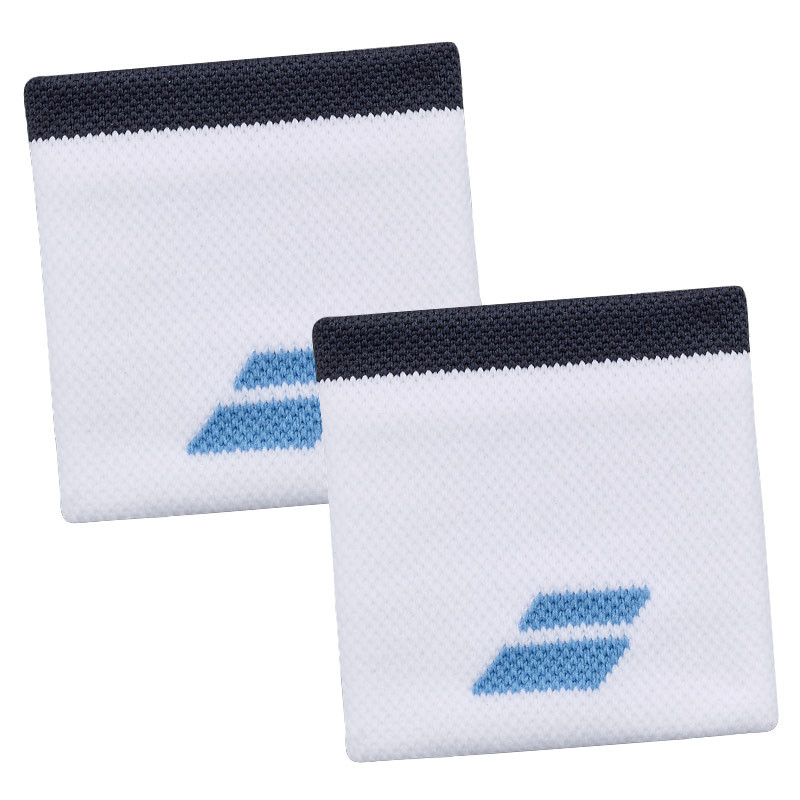 Poignets éponge Babolat Wristband blanc-bleu