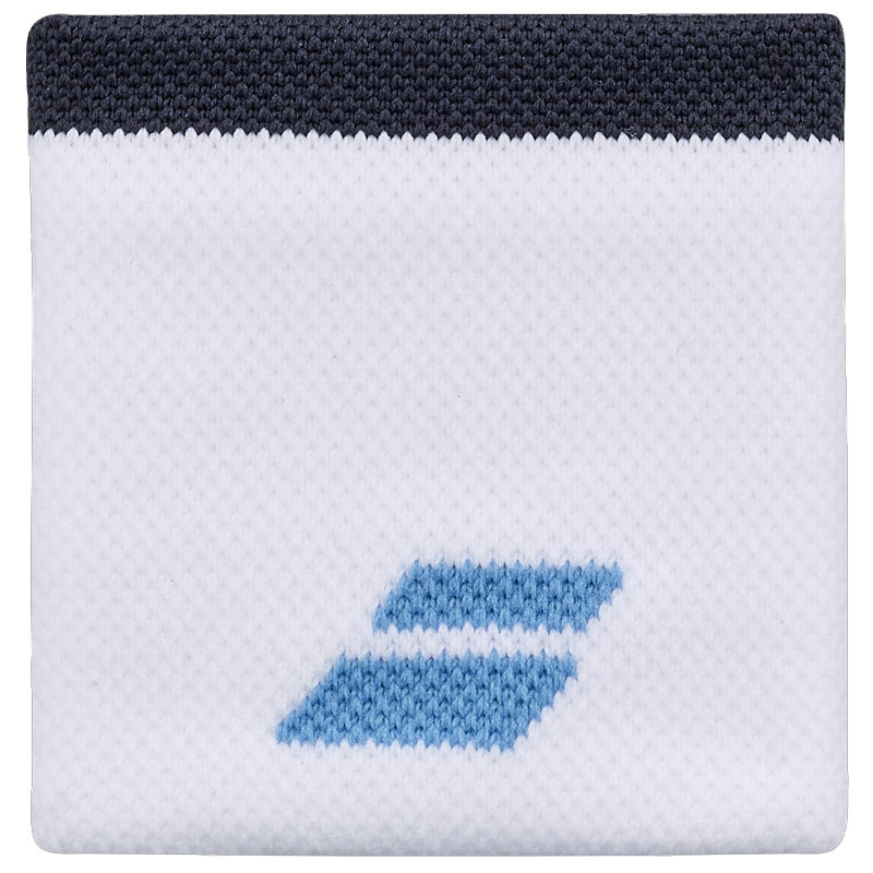 Poignets éponge Babolat Wristband blanc-bleu