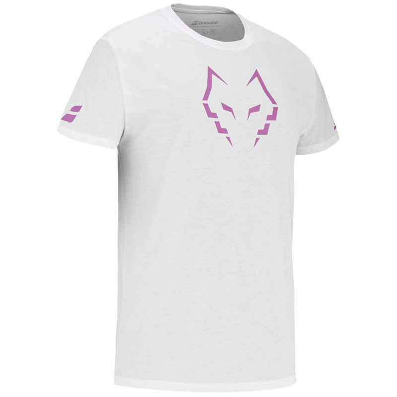 Tee-shirt padel coton Babolat Juan Lebron blanc