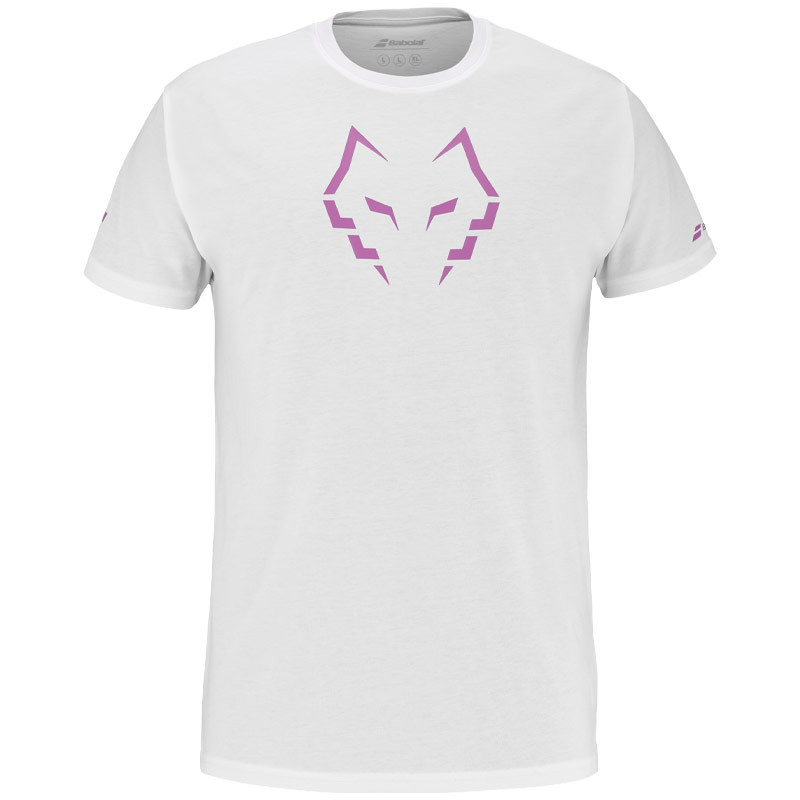 Tee-shirt padel coton Babolat Juan Lebron blanc