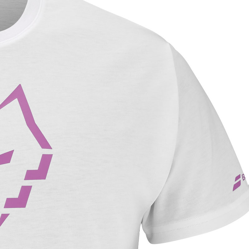 Tee-shirt padel coton Babolat Juan Lebron blanc