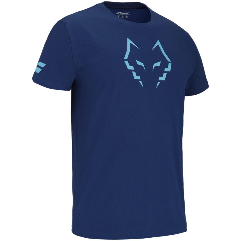 Tee-shirt padel coton Babolat Juan Lebron bleu marine