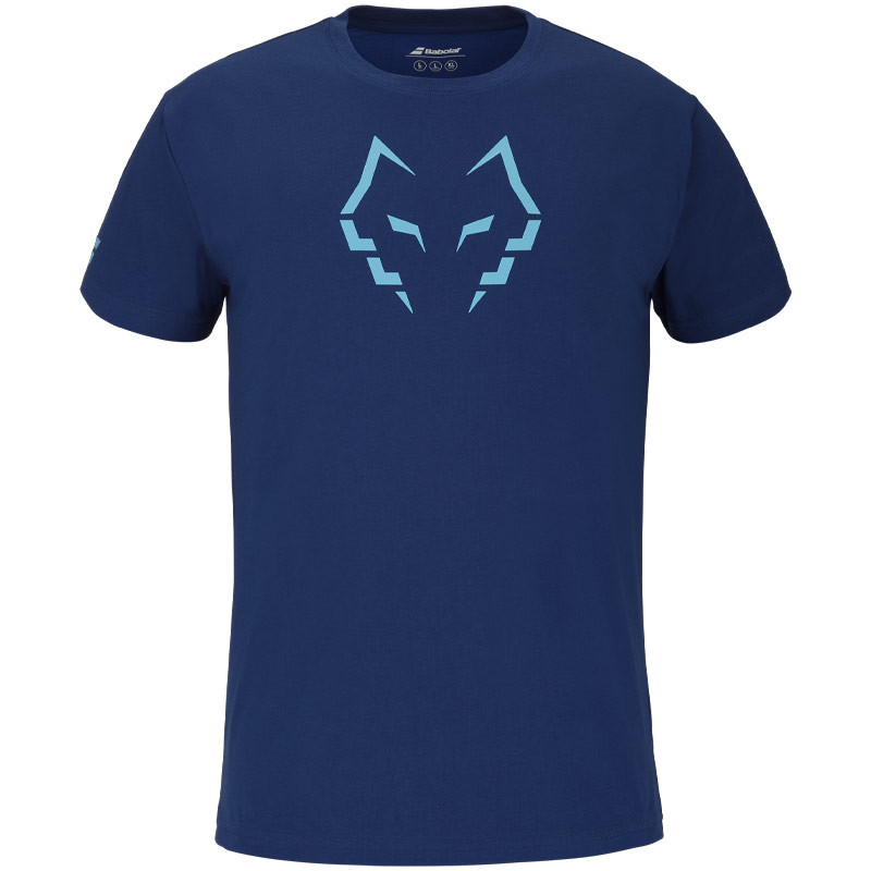 Tee-shirt padel coton Babolat Juan Lebron bleu marine
