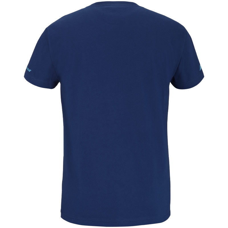 Tee-shirt padel coton Babolat Juan Lebron bleu marine