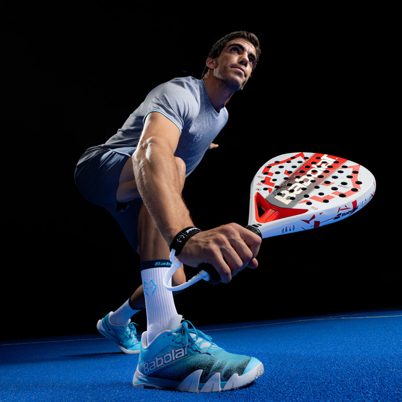 Chaussures De Padel Babolat Jet Premura 2 - Homme, Semelle Michelin, Tissu Matryx - Bleu Turquoise